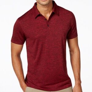 Alfani stretch polo, heathered burgundy and black, Men’s M